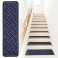 thumbnail image 2 of YOUMAI | Stair For Wooden Steps Indoor 15 Pack 8"*30" Non Carpet Stair With Reusable Adhesive For Children Elders And Dogs Polyester TPR Backing Stair Runner Rugs，Dark Grey, 2 of 5