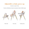 thumbnail image 3 of Convertible Baby High Chair Converts to Rocker, Foldable Infant Feeding Seat with 5 Point Harness, Silent Lock Wheels & Removable 2 Tier Easy Clean Tray for 6 Months to 3 Years, White, 3 of 8
