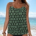thumbnail image 2 of idosla Womens Blouson Tankini Top Only Loose Fit Swim Top No Bottom Modest Swimsuit (Army Green, S), 2 of 8