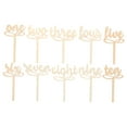 thumbnail image 5 of Masteelf Wood Table Number Signs for Wedding Reception Beige Color Classic Style Decorations 10pcs, 5 of 8