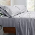 thumbnail image 6 of Marquess Cotton Linen Tencel Lyocell Blended Lilac Grey King Colling Sheet Set, 6 of 6