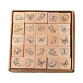 thumbnail image 3 of Rongfmy 25 Pieces Diary Stamp Set Wood Stamps for Scrapbooking Drawing Diary Planner Butterfly, 3 of 8