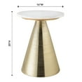 thumbnail image 5 of TOV Furniture Tempo 20"H Transitional Marble Aluminum Side Table in White/Gold, 5 of 5