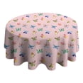 thumbnail image 4 of Pink Butterfly Colorful Wing Pattern Round Tablecloth 60"x60",Wrinkle Wipeable Table Cloth for Kitchen Dining Room Picnic Patio Party, 4 of 6