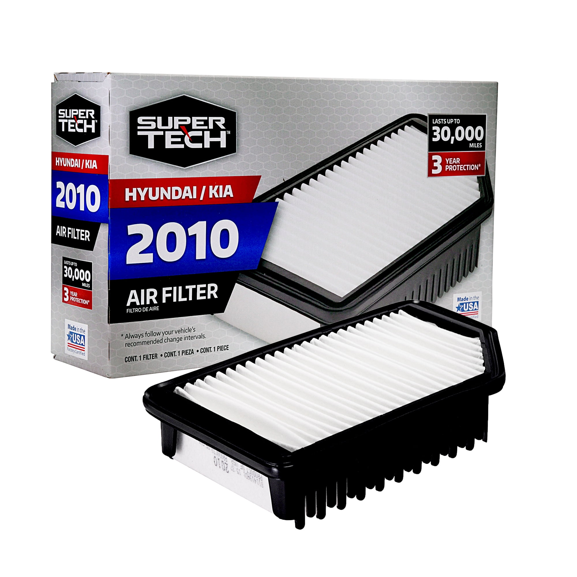 SuperTech 2010 Engine Air Filter, Replacement Filter for Hyundai and Kia