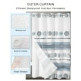 thumbnail image 2 of No Hook Cloth Fabric Shower Curtain with Snap in Liner, White Blue Brush Waterproof Shower Curtains Set with See Through Top Window, Modern Abstract Vintage Texture Bath Curtains Shower 72"x72", 2 of 6