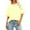 Yellow, variant on Busydd Womens T Shirts Casual Round Neck Short Sleeve Going Out Tops Fashion Oversized Color Block Women's Tops Plus Size Tops for Women 2XL