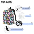 thumbnail image 4 of Picia Colorful Alpaca Printed Canvas Daypack - Stylish and Durable Vintage Compact Backpack - Class, Work, Travel, or Laptop Bookbag,Organized Compartments-Small, 4 of 6