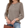 thumbnail image 4 of WIHOLL Long Sleeve Shirts for Women Lightweight Crew Neck Sweaters Fall Womens Tops Dressy Casual Fall Clothes, 4 of 10