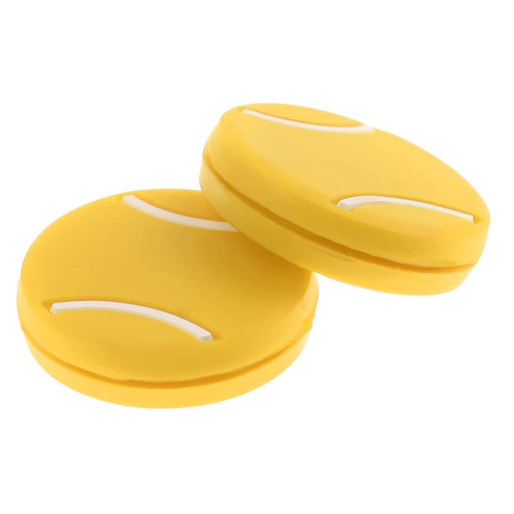Fluorescent Yellow D DOLITY 2pcs Tennis Shock Absorber Racquet Vibration Dampeners Shockproof Damper