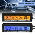 thumbnail image 2 of Digital display Car color electronic clock Car 3-in-1 Digital LCD Display Clock Voltmeter Thermometer Voltage Temperature  Battery, 2 of 10