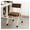 Brown, variant on Stackable Folding Chair Dining Chairs Farmhouse Upholstered Accent Chair with Wood Legs and Wheels for Home Office Events,Non-Assembly Design