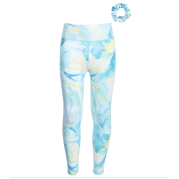 ID Ideology Toddler & Little Girls 2-Pc. Scratched Paint Leggings & Scrunchy Set, Sea Shore