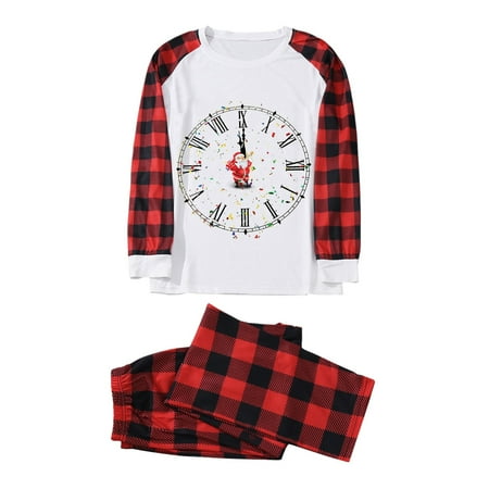 

Christmas Pajamas for Family Parent-Child Outfit Winter Fall Clothes Matching Santa Prints Long Sleeve Tops Pants Pajama Sets