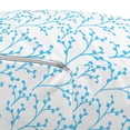 thumbnail image 3 of Aqua and White Pouf Cover with Zipper, Hand Drawn Branches with Berry Silhouettes Monotone Spring Season Design, Soft Decorative Fabric Unstuffed Case, 30" W X 17.3" L, Aqua and White, by Ambesonne, 3 of 5