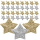 thumbnail image 5 of 60 estrellas brillantes para árbol de Navidad: Adornos colgantes de estrellas de cinco puntas brillantes para árbol de Navidad - Adorno navideño colgante dorado y plateado, 5 of 7
