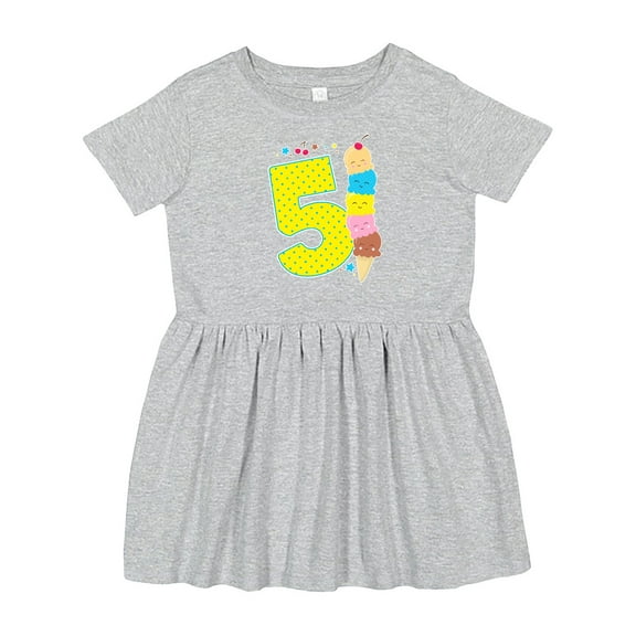Inktastic Ice Cream Fifth Birthday Blue Girls Toddler Dress