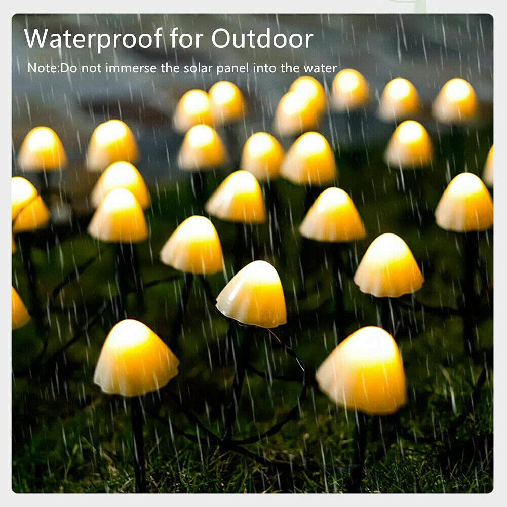 Rirool Mushroom Solar Lights 12 LED Multicolor 8 Modes photo 6