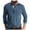 Blue, variant on Mens Casual and Comfortable Polo Shirts Classic Long Sleeve Lapel Quarter Button Shirt with Pocket Wine 8(L)