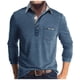thumbnail image 1 of Blusa y camisa de manga larga con cuello vuelto para hombre, camisa de otoño invierno con botones y bolsillo, camisa de manga larga con cuello vuelto, camisa de poliéster para hombre, 1 of 6