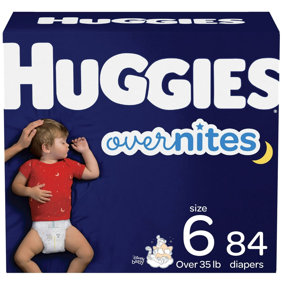Huggies Overnites Nighttime Baby Diapers, Size 6, 84 Ct