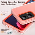 thumbnail image 5 of Dteck for Motorola G 5G (2024) Case with Built in Kickstand, Shockproof/Dustproof/Drop Proof Military Grade Non-Slip 3-Layer Silicone PC Protective Cover, Clear+Orange, 5 of 5