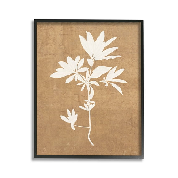 Stupell Industries Rustic Botanical Shape Botanical & Floral Painting Black Framed Art Print Wall Art, 11 x 14