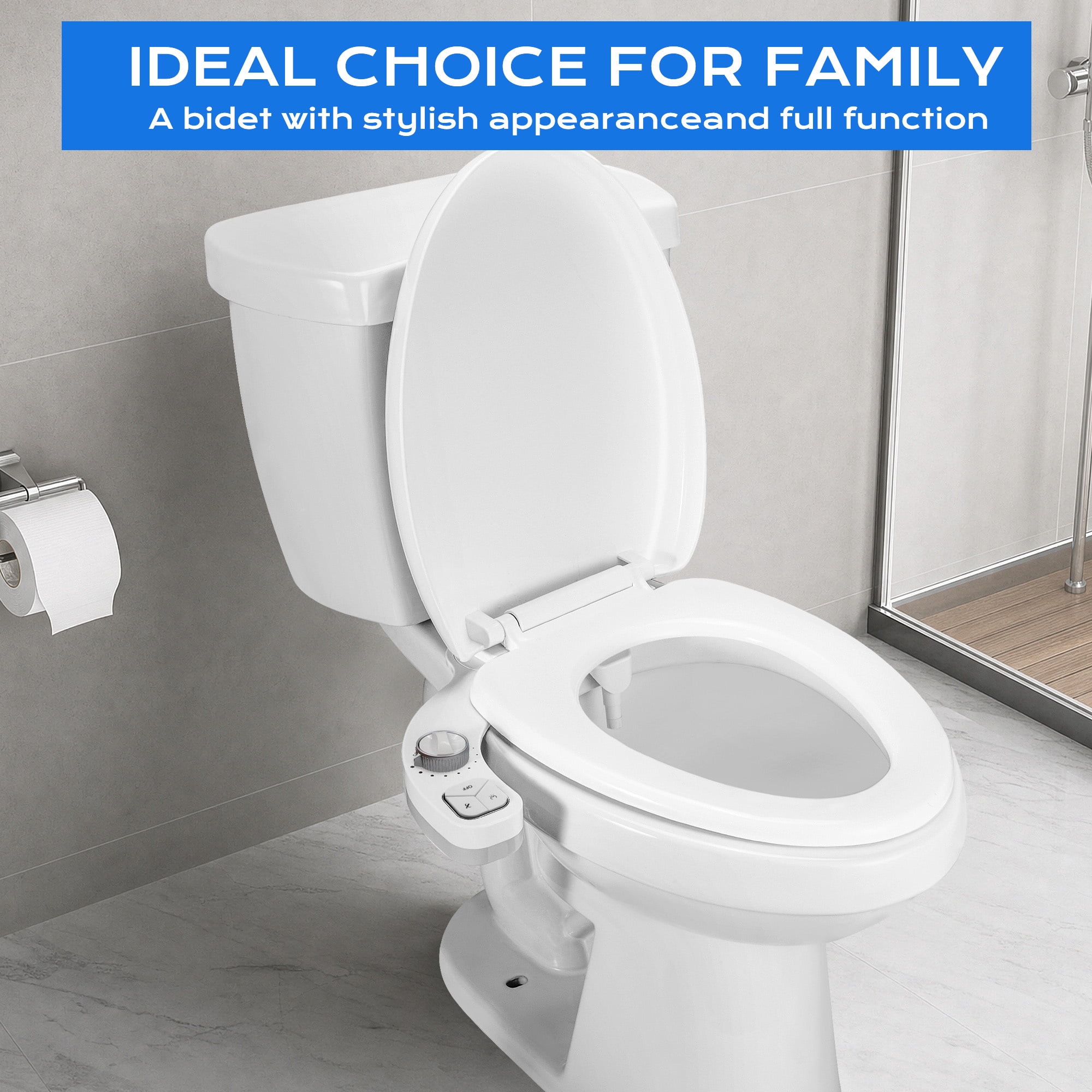 ROSYNEY Bidet Attachments, Ultra-Slim Hygienic Bidet for Existing Toilets,Adjustable Water Pressure, Ease of Installation,White