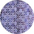 thumbnail image 1 of Ahgly Company Indoor Round Abstract Blue Contemporary Area Rugs, 4' Round, 1 of 4