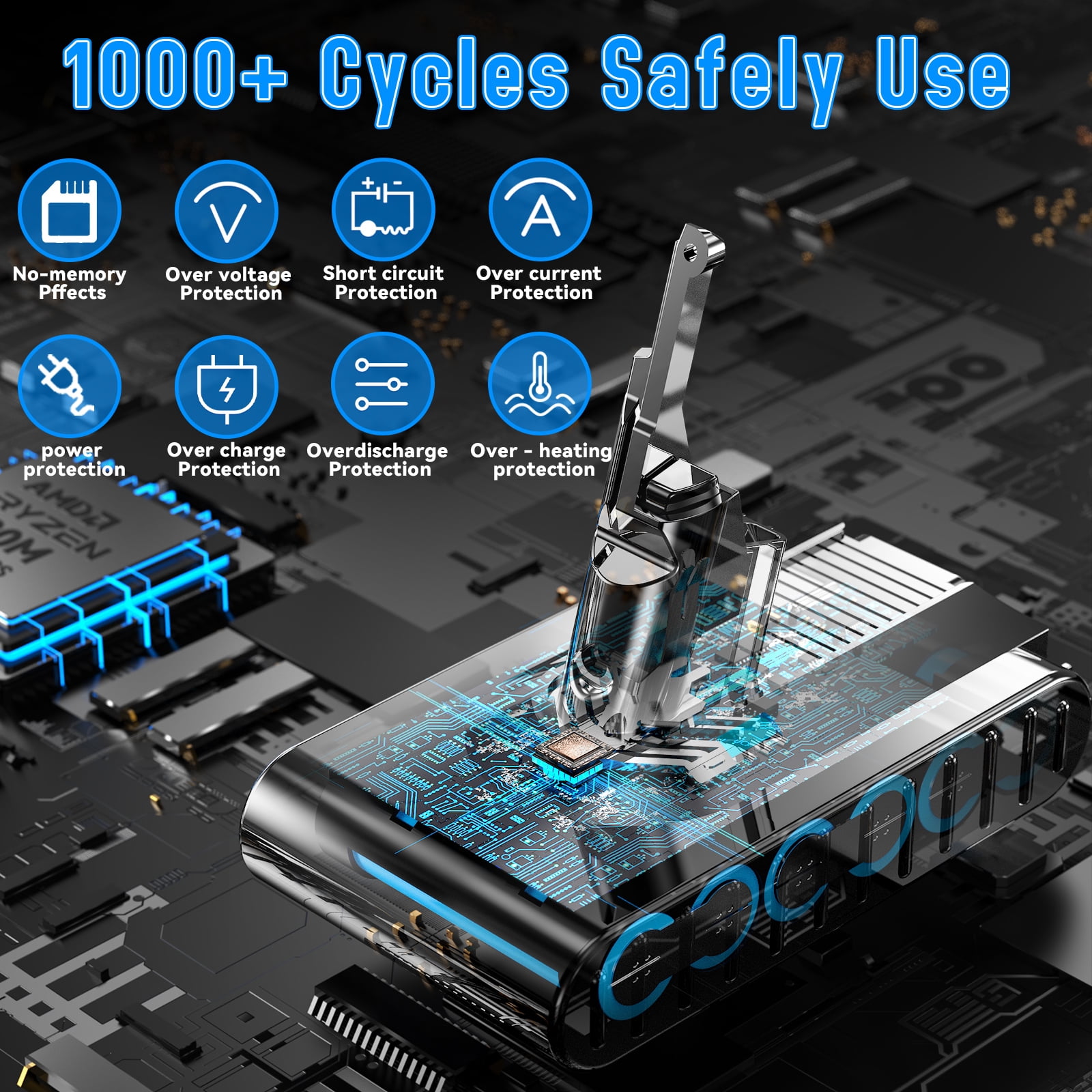 7000mAh Replacement Battery for Dyson V8 Battery Compatible with Dyson V8 Vacuum Cleaner Series Absolute Animal V 8 Motorhead V 8 Absolute Pro SV10