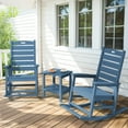 thumbnail image 6 of JUSTLET Outdoor Rocking Chair with Footrest, High Back HDPE Oversized Adirondack Slat Rocker for Patio,Garden,Lawn,Balcony, Navy Blue, 6 of 11