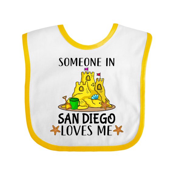 Inktastic Someone in San Diego Loves Me Boys or Girls Baby Bib