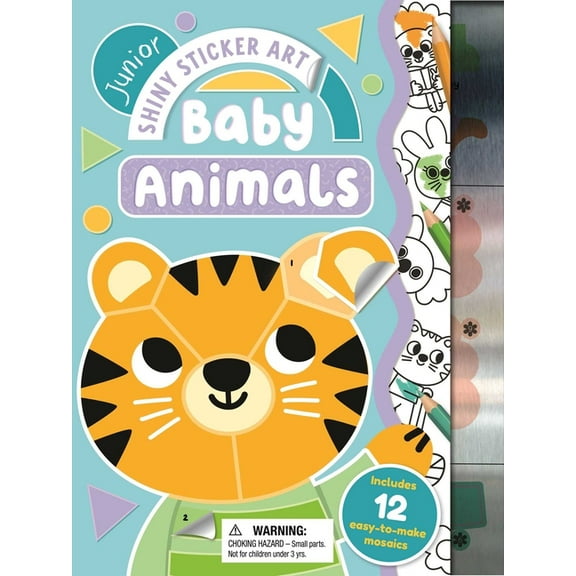 Junior Shiny Sticker Art: Baby Animals: With 12 Easy-To-Make Sticker Mosaics, (Paperback)