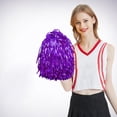 thumbnail image 4 of D-GROEE Cheerleading Pom Poms with Straight Handle, PET Pom Poms Hand Flowers Cheerleader Pompoms for Sports Cheers Ball Dance Fancy Dress Night Party, 4 of 6