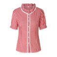 thumbnail image 2 of Oktoberfest Dirndl Blouse Women 2025 Plaid Short Sleeve Button Down Dirndl Shirt Oktoberfest Top Traditional Outfit, 2 of 7