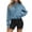 Light Blue, variant on GERsome Cropped Sweatshirts for Women Long Sleeve Quarter Zip Solid Color Drawstring Hem Pullover Blue L