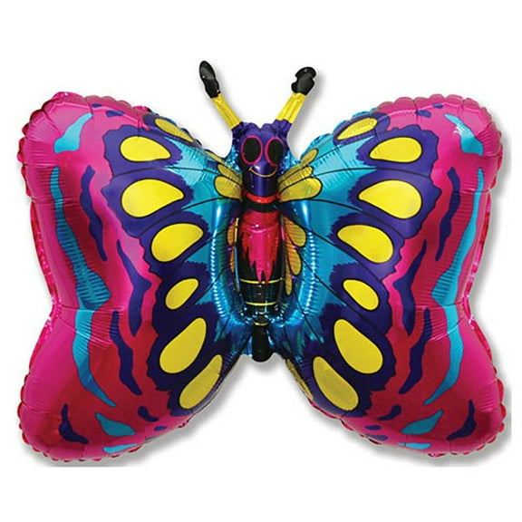 35 inch Butterfly - Fuchsia Foil Mylar Balloon - Party Supplies Decorations