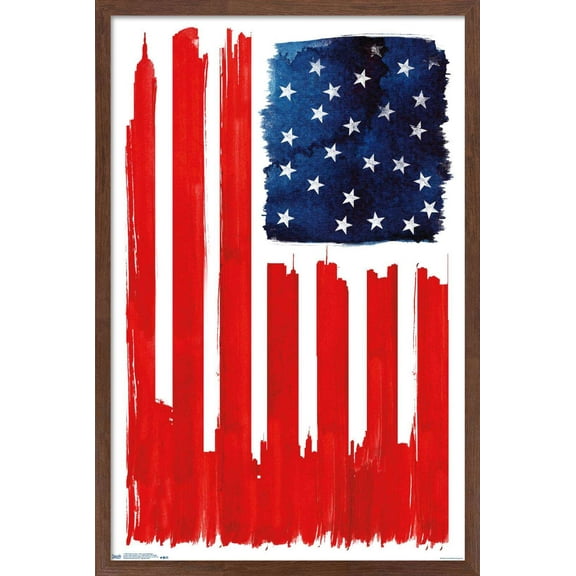 Robert Farkas - Stars And Buildings Wall Poster, 14.725" x 22.375", Framed