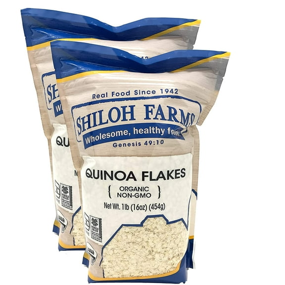 Shiloh Farms Organic Quinoa Flakes - 16 ounce (Pack of 2) - Highest Protein of all the grains!