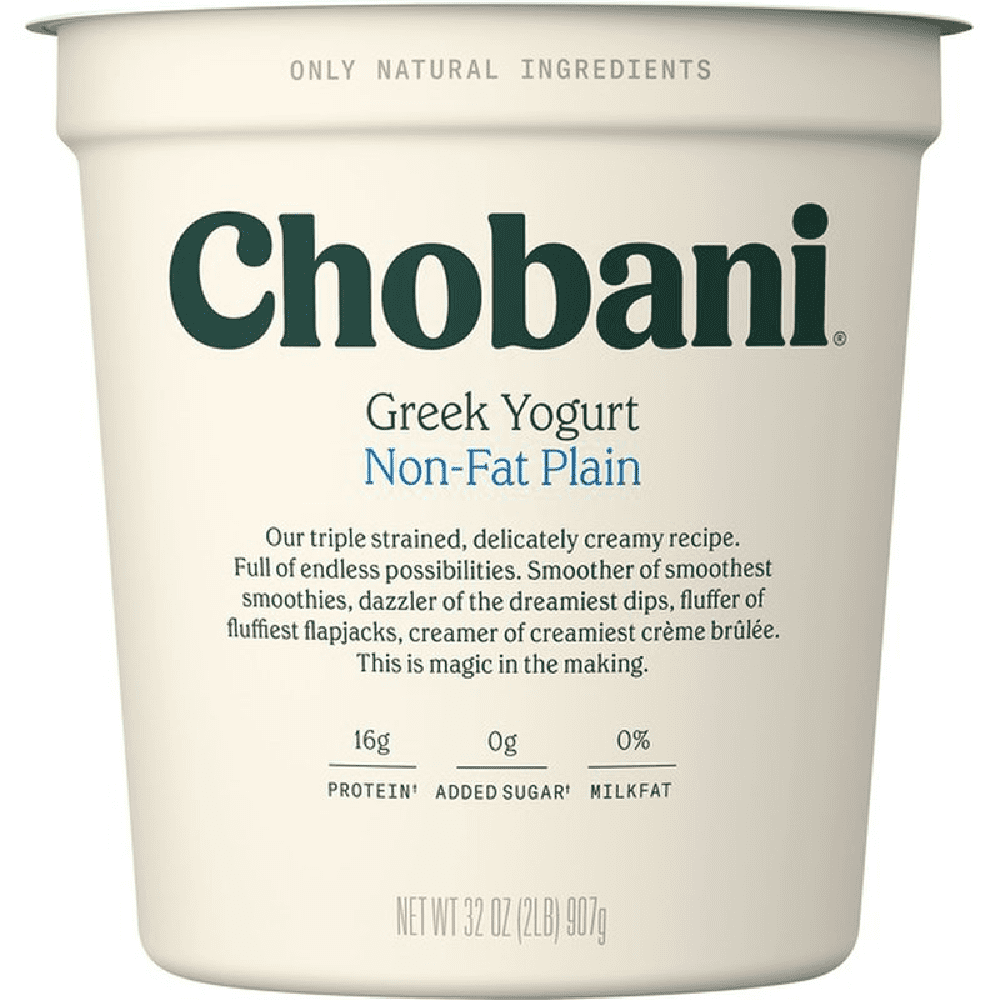 Chobani NonFat Plain Greek Yogurt, 32oz (pack of 6)