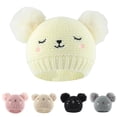 thumbnail image 5 of Xfvqtps Toddler Cute Bear Beanie with Two Ears Furry Pompom Knit Embroidered Little Bear Stretch Windproof Coldproof Warm Outdoor Soft Winter Skull Cap for 0-3Years White, 5 of 5
