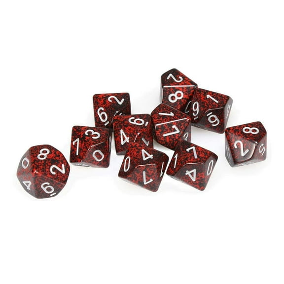 Chessex Speckled Silver Volcano D10 Dice Set (10)