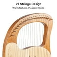 thumbnail image 3 of Abody Cega 21 Metal Strings Lyre Harp Box Lyre Harp Spruce Topboard Mahogany Backboard String Instrument with Tuning Wrench Strings Picks Music Note Sticker, 3 of 7