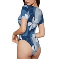 thumbnail image 2 of Balery Flower Body de cuello redondo de manga corta para mujer Tops de manga corta Tops básicos-Large, 2 of 7