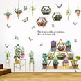 thumbnail image 4 of Pegatinas de pared de bonsái con colgante de plantas verdes suculentas, calcomanías de papel tapiz de mariposa con flores en maceta extraíbles, murales de arte natural para dormitorio, sofá, fondo, ventana, puerta, decoraciones Vhermosa, 4 of 8