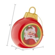 Mr. Christmas 5-inch Mini Santa Blow Mold Ornament, Red