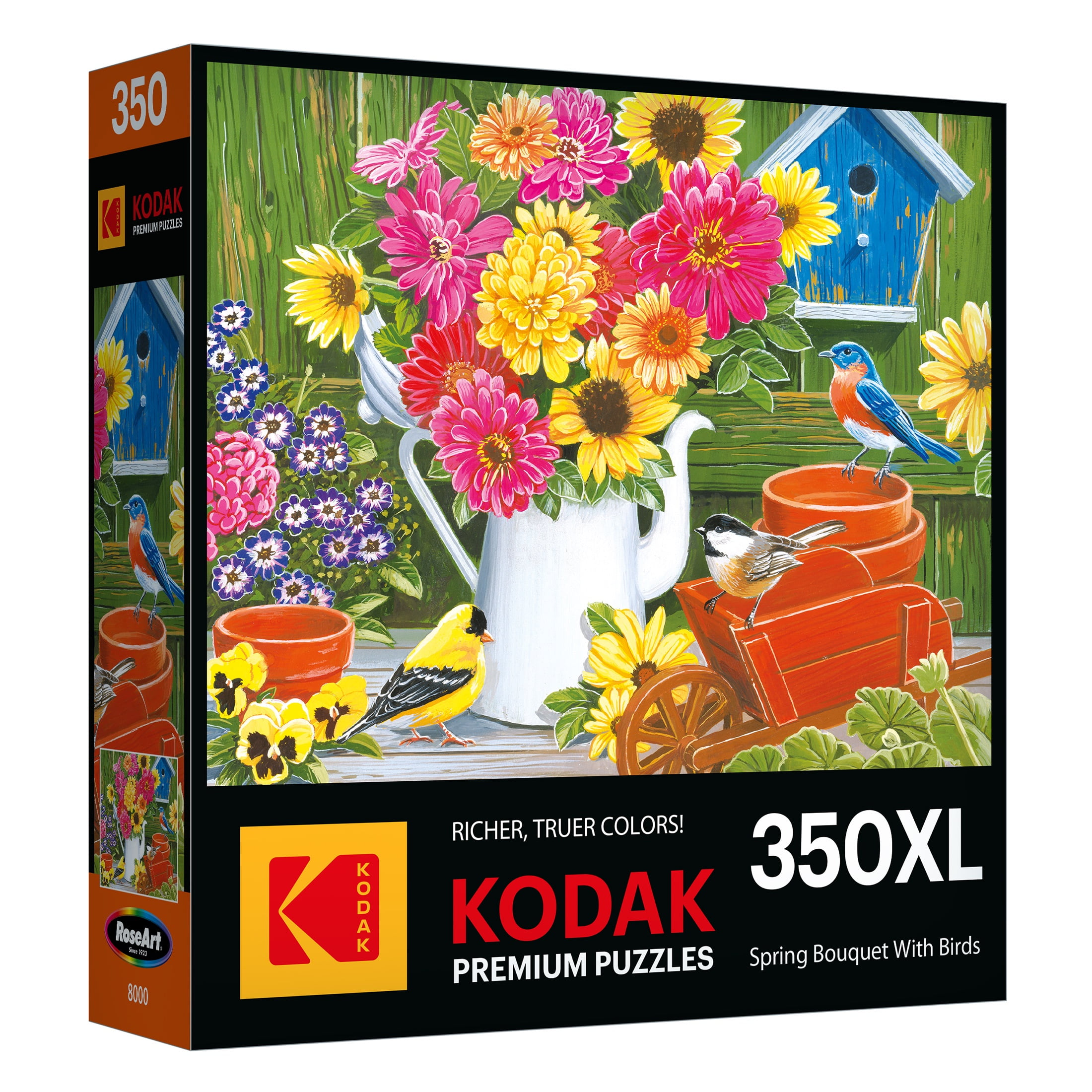 RoseArt Premium 350-Piece Spring Bouquet with Birds Adult Interlocking Puzzle