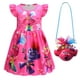 thumbnail image 2 of Vestido de Trolls para niñas, ropa de verano con dibujos animados para niños, vestidos de princesa con mangas con volantes de seda color leche, ropa floral de cumpleaños, 2 of 5