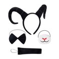 thumbnail image 3 of Diadema de cuernos de antílope, banda para el cabello única para animales, disfraz de cosplay, fiesta temática Negro, 3 of 8