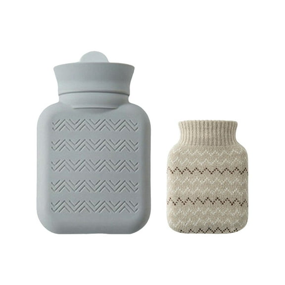 Clearance Sale 320Ml Silicone Hot Water Bottle, Portable Mini Heating Bottle With Knitted Cap, Cute Explosion-Proof Hot Water Bag for Winter, Travel, and Home Use